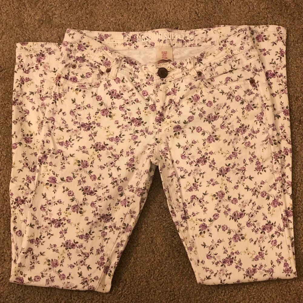 Floral Print skinny denim jeans